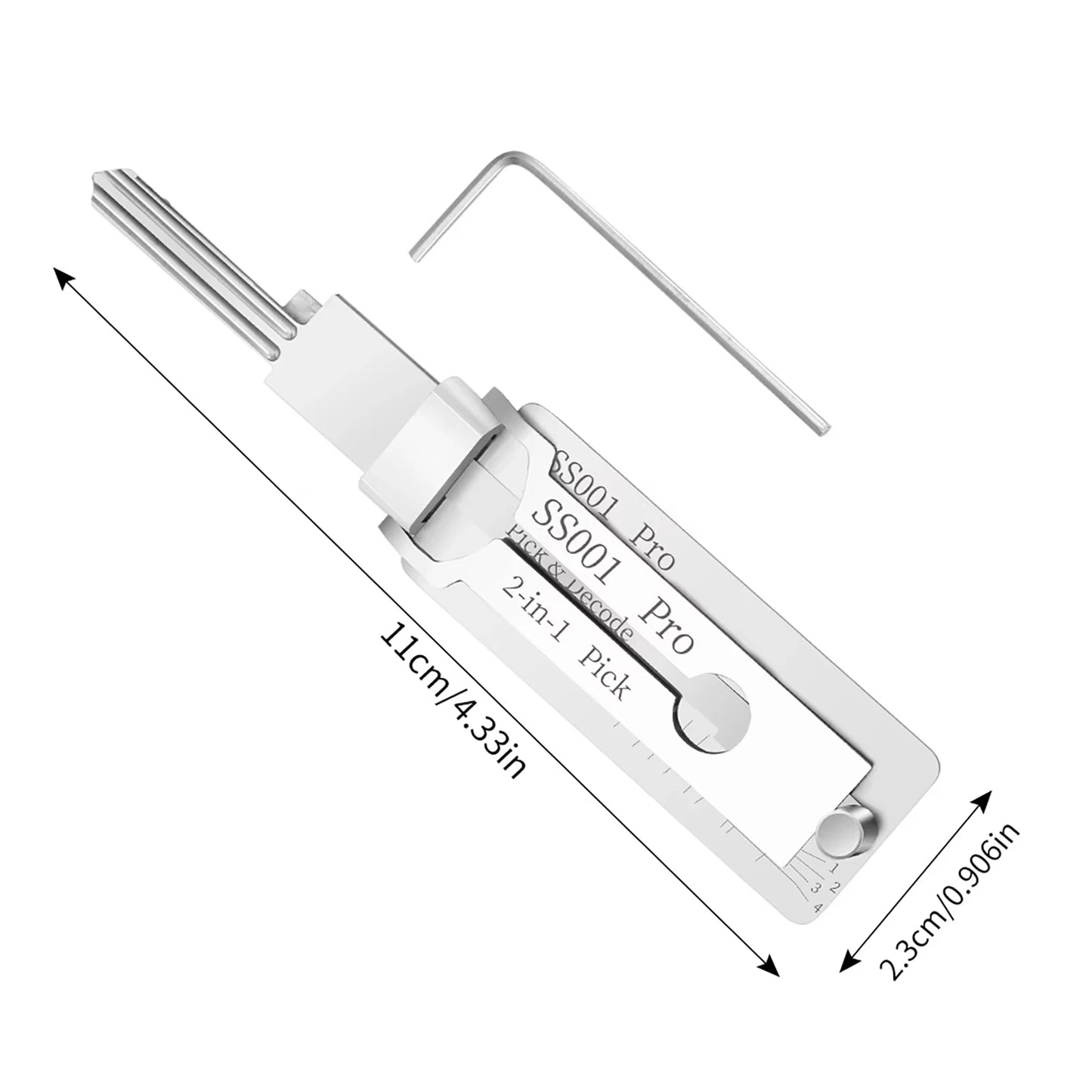 Key Precision Hook Stainless Steel Locksmith Tool 304mm Easy Use