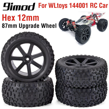 1/10 RC Off-Road Buggy Front & Rear Tires Wheels Set 12mm Hex with Foam Inserts