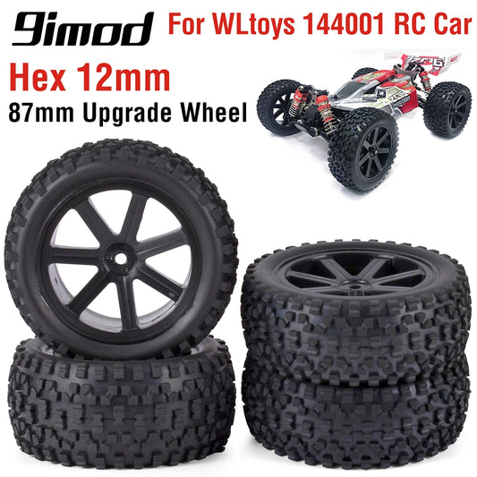 1/10 RC Off-Road Buggy Front & Rear Tires Wheels Set 12mm Hex with Foam Inserts