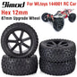 1/10 RC Off-Road Buggy Front & Rear Tires Wheels Set 12mm Hex with Foam Inserts