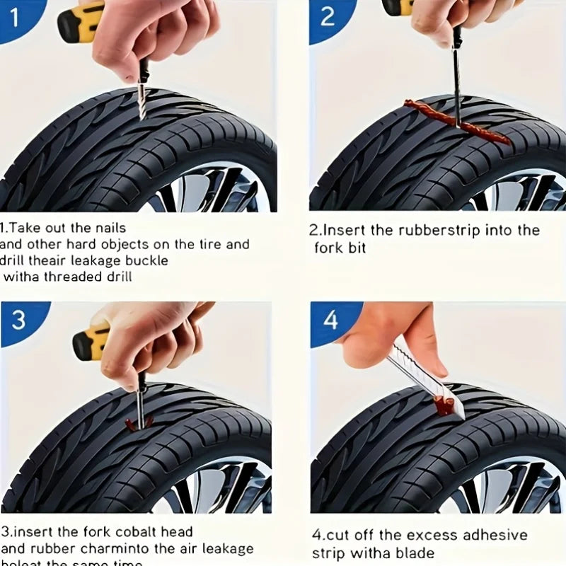Portable Flat Tire Repair Rubber Cement Multi-Tool for Roadside Use