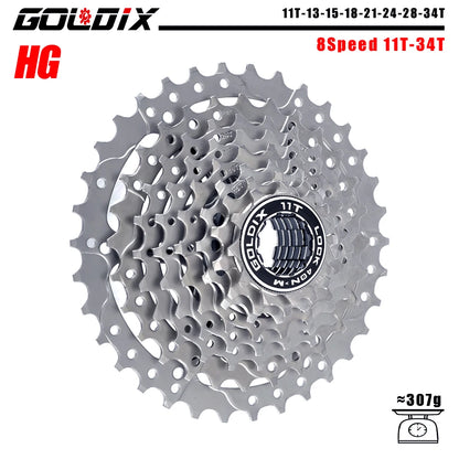 GOLDIX 8–12 Speed Cassette 11-25T 11-28T 11-32T 11-34T 11-36T Compatible Shimano SRAM - EXPROTAS