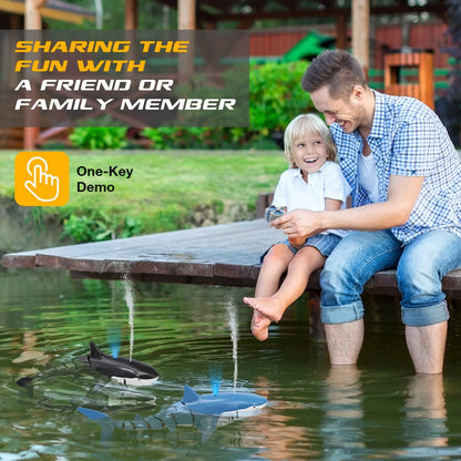 Smart Rc Shark whale Spray Water Toy Remote Controlled Boat ship Submarine Robots Fish Electric Toys for Kids Boys baby Children-EXPROTAS
