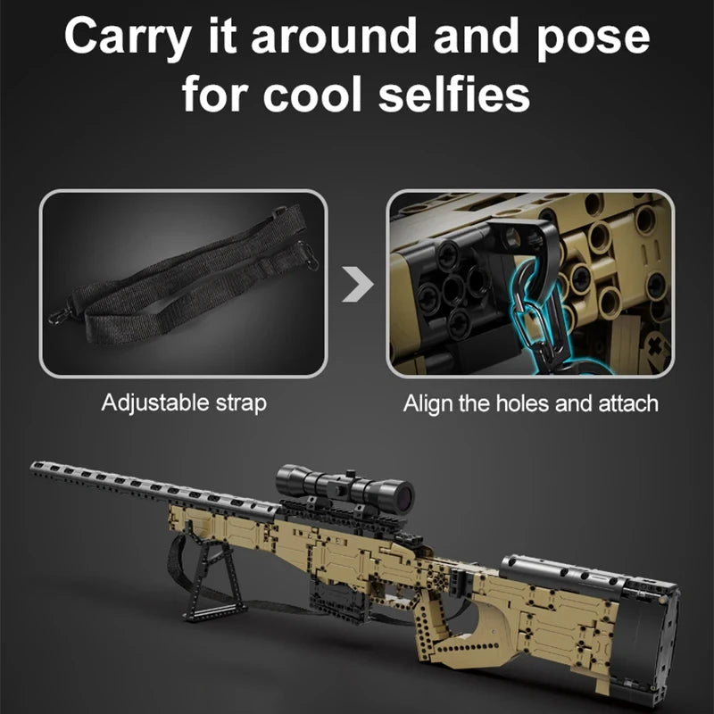 Cada 979Pcs City Technical  Police Military Weapon Sniper Rifle Building Blocks WW2 For Assault Rifle Bricks Toys for Kids Gifts-EXPROTAS