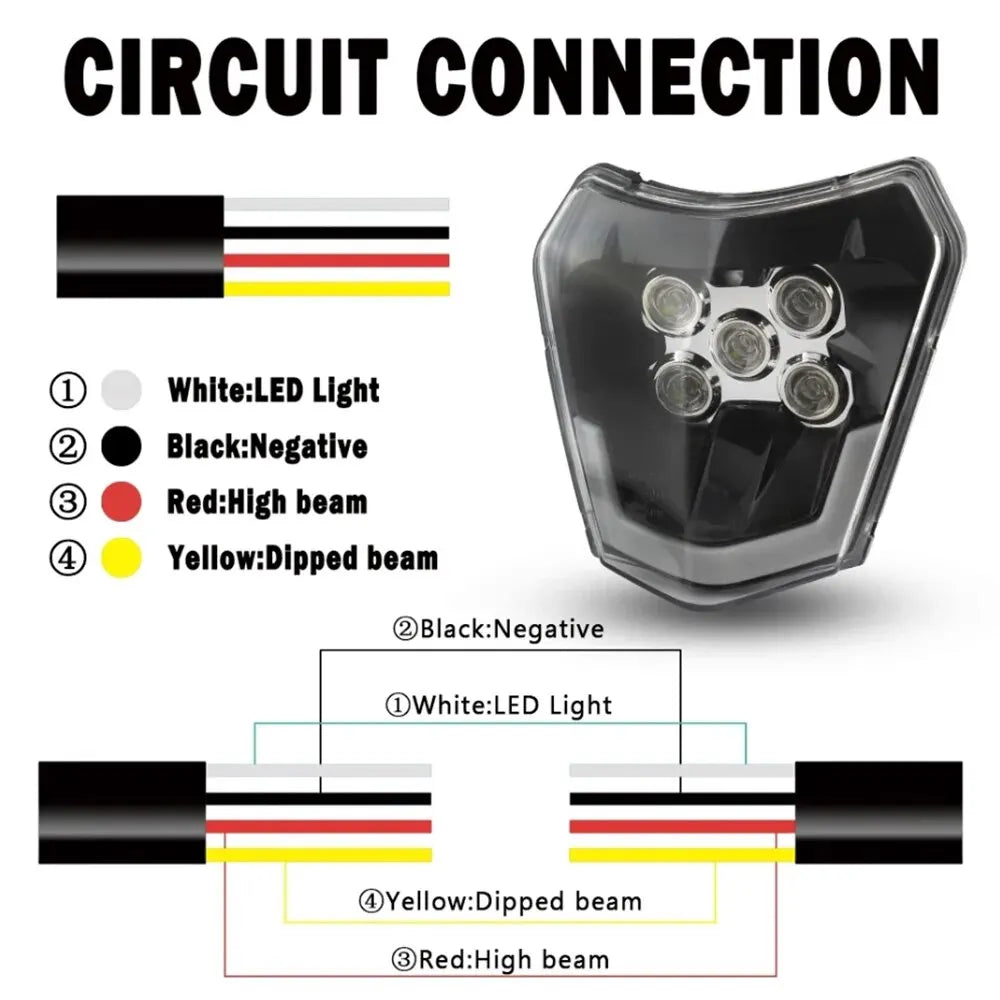 For KTM Motorcycle Headlight LED Wick EXC XC SX XC-W 125 250 300 350 450 530 2018-2023 Dirt Bike Enduro Motocross Accessories-EXPROTAS