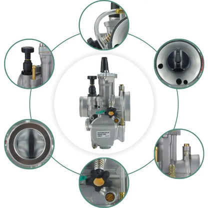 KOSO OKO 24/26/28/30/32/34mm Blue Bowl 2T/4T Universal Keihin PWK Racing Carburetor w/ FreeJet Set for Scooter ATV Dirt Bike