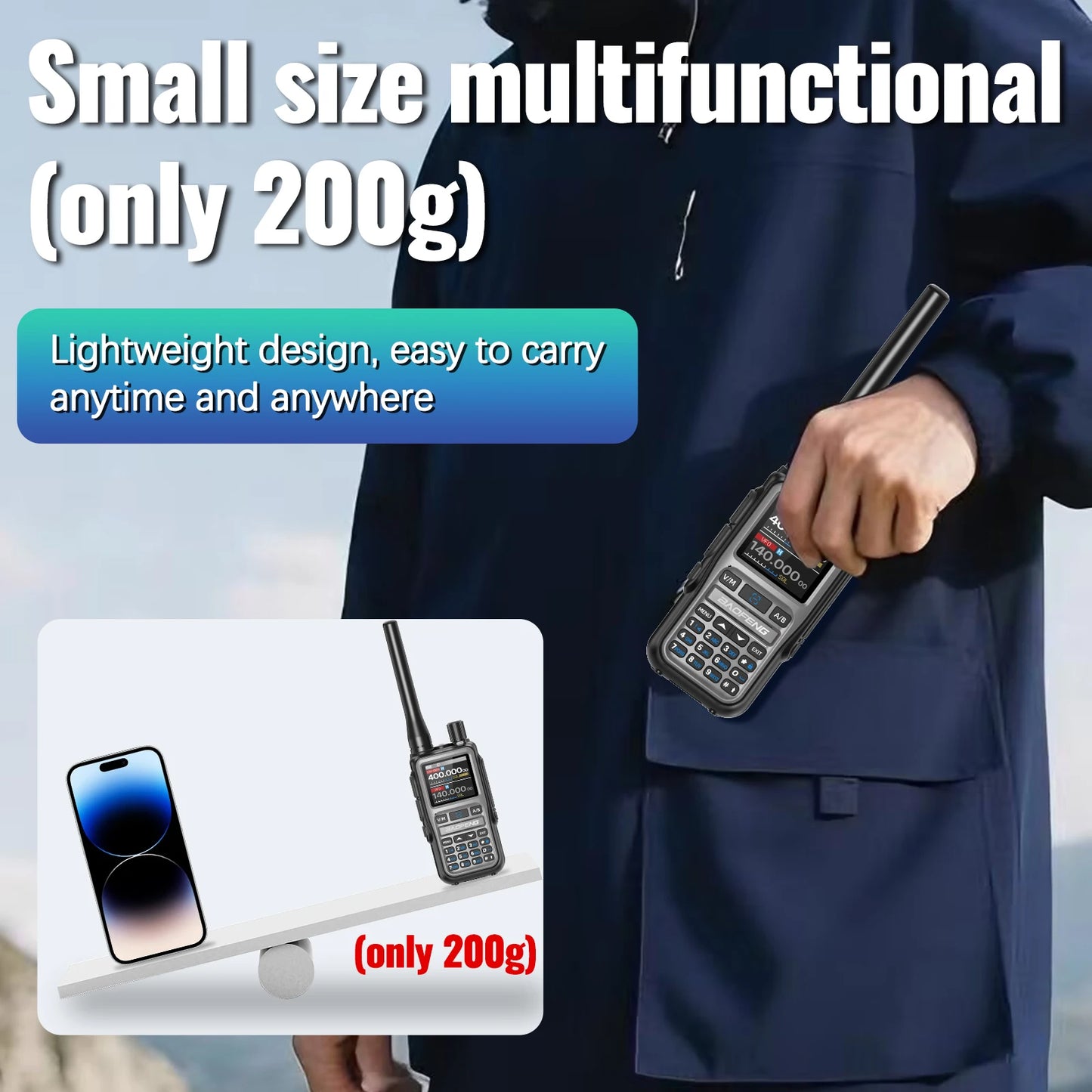Baofeng Walkie Talkie UV-5R Mini Dual Band Bluetooth Long Range Radio