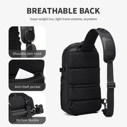 OZUKO Waterproof Men's Shoulder Bag Large Capacity Fashion Quality Chest Bag Short Trip Messenger Sling Crossbody Bag