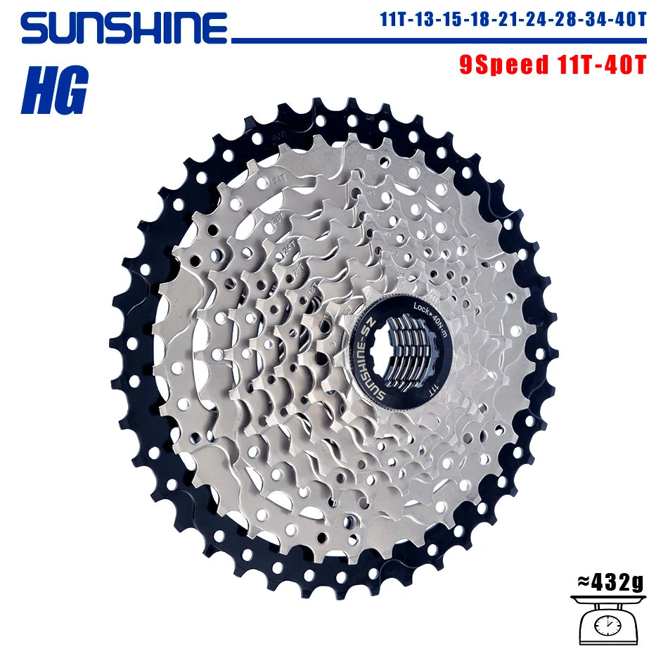 SUNSHINE 8-12 Speed Bicycle Cassette Freewheel HG Sprocket 32-52T for Shimano SRAM Flywheel