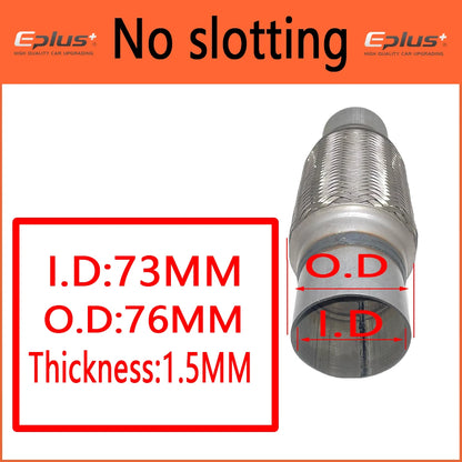 EPLUS Exhaust Flex Pipe | Telescopic Braid Muffler Connector Stainless Steel