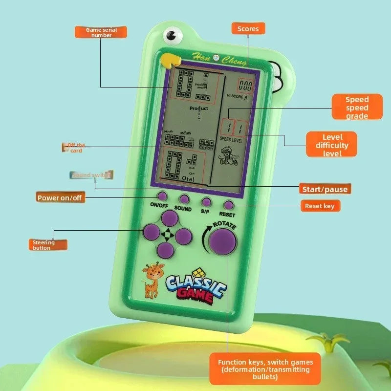 Large-screen Game Console Tetris Classic Puzzle Toy for Children