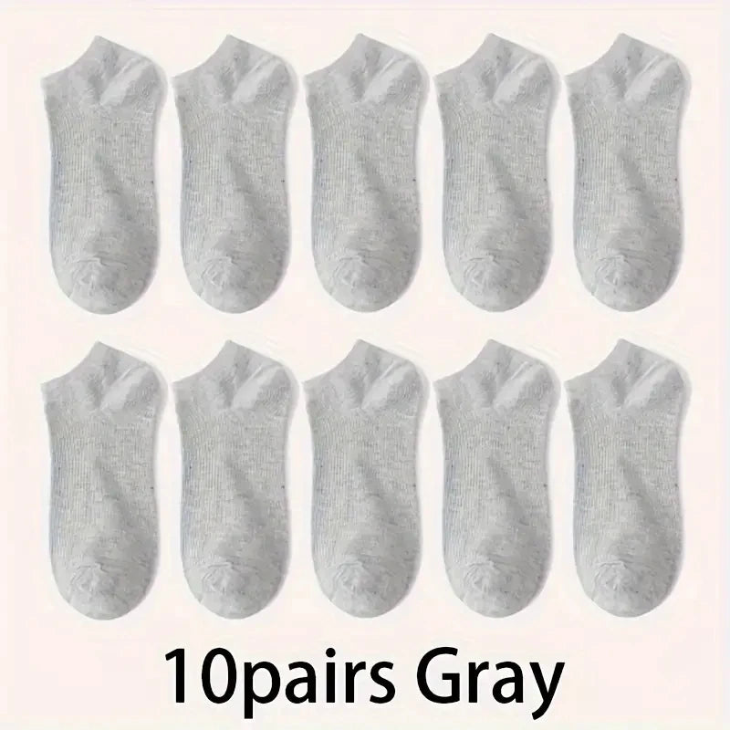 5/10-Pack Unisex Comfort-Fit Ankle Socks Lightweight Breathable Sports Wear