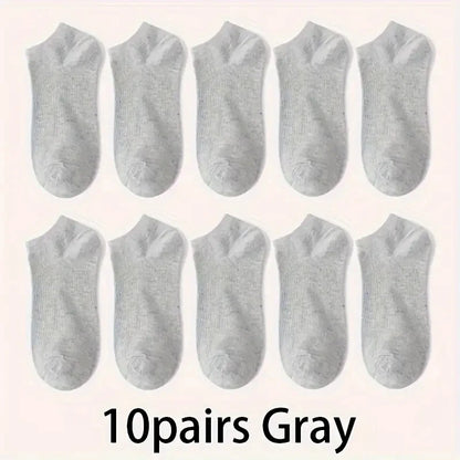 5/10-Pack Unisex Comfort-Fit Ankle Socks Lightweight Breathable Sports Wear