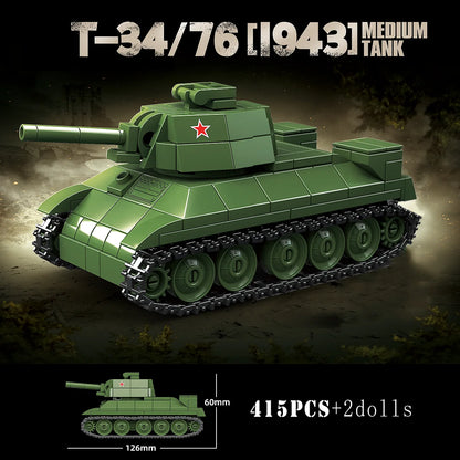 WW2 German Panzer I Tank Building Blocks Military Armoured Brick Toy Set