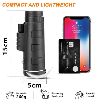 40x60 HD Monocular Telescope Phone Adapter Waterproof Pocket Hunting Camping