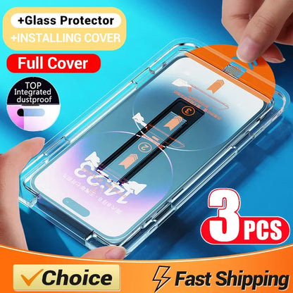 Screen Protector for iPhone 14 15 16 17 18 Pro Max Easy Install Glass