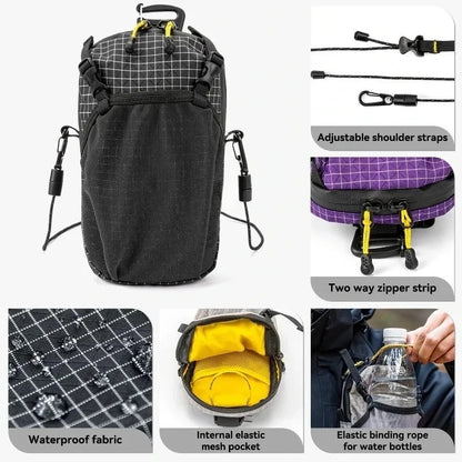 Backpack Shoulder Strap Phone Pouch Water-Resistant Bag for Hiking Camping