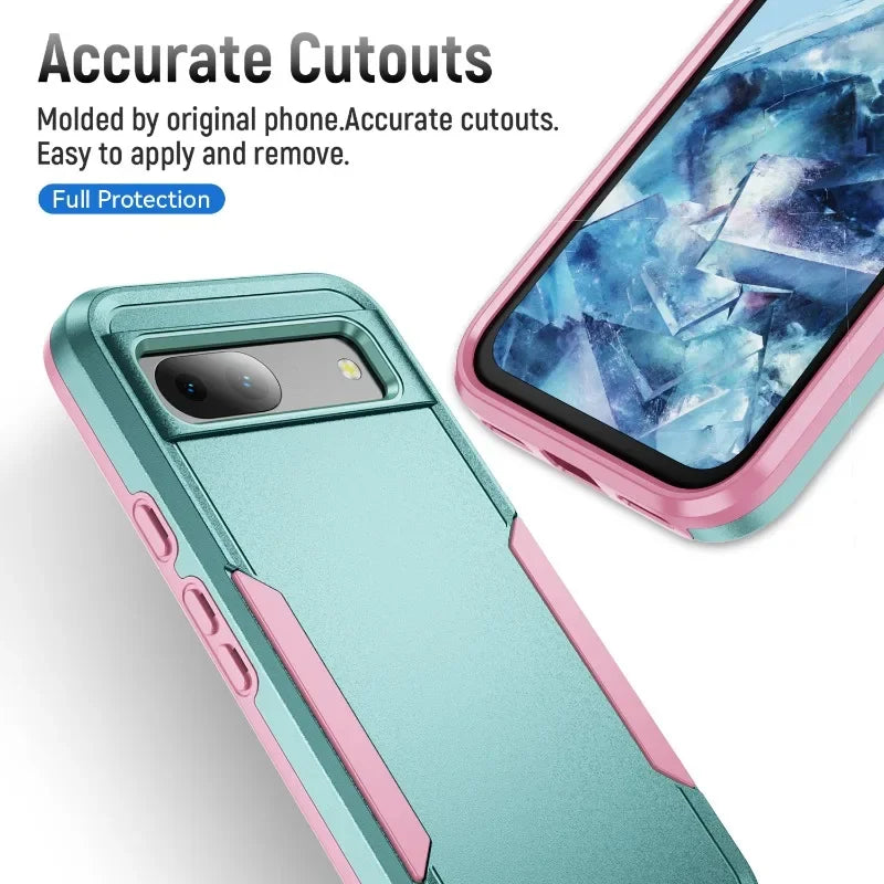For Google Pixel 6A-9A Shockproof Armour Case TPU PC Heavy Duty Cover