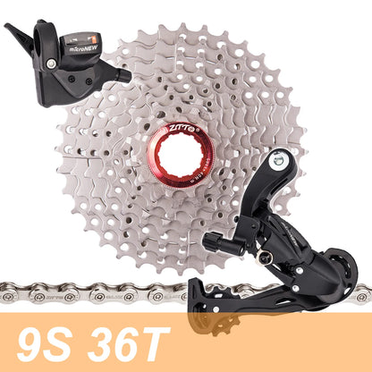 Mountain Bike Chain 9 Speed Bicycle Groupset Shifter Derailleur HG Hub