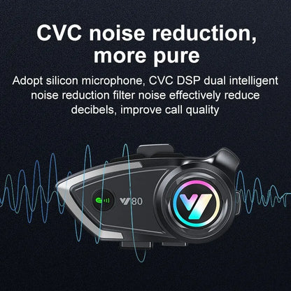 Y80 Motorcycle Helmet Bluetooth Headset BT5.3 Waterproof GPS Music Hands-Free