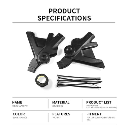 For KTM 1290 Super Adventure S R ABS Frame Guards Protector Cover 2021-2025