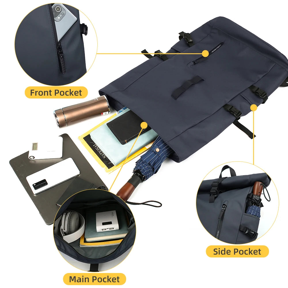 USB Port Backpack Men Large Capacity Waterproof 15.6 Inch Travel Bag