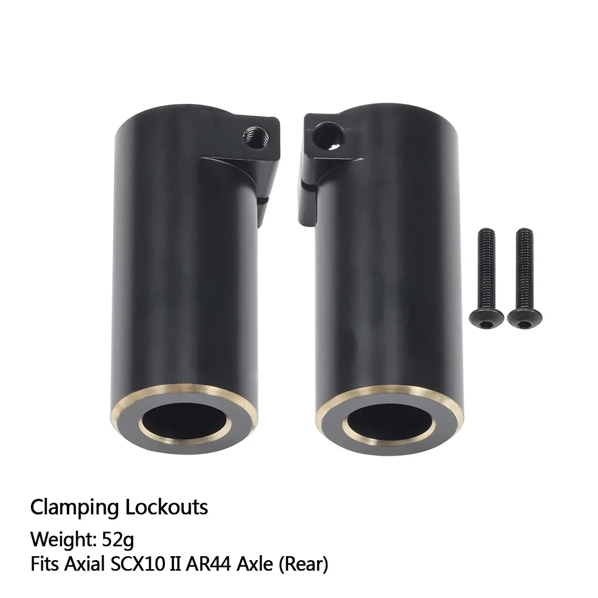 Axial SCX10 II AR44 Black Brass Weight Set Diff Cover Knuckles C-Hubs Link Mounts