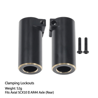 Axial SCX10 II AR44 Black Brass Weight Set Diff Cover Knuckles C-Hubs Link Mounts