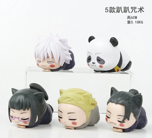 5pcs Jujutsu Kaisen Sleeping Panda Figure Set 6cm Anime Collectible Models