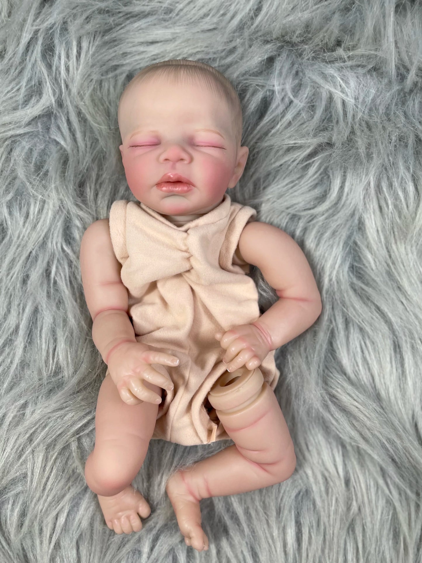 16" Reborn Baby Doll Kit Zendric 3D Painted Skin Parts Mold with Cloth Body