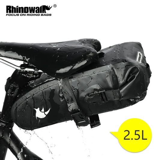 Rhinowalk Waterproof Bicycle Saddle Bag 1.5-2.5L Seat Tool Tail Pack