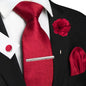 Men's Plaid Tie Clip Set with Pocket Square Cufflinks Wedding Accessories