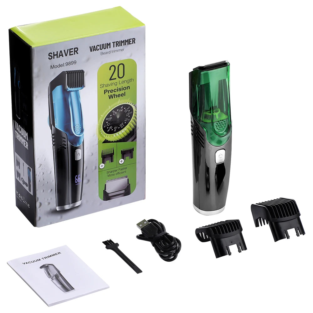 Rechargeable Beard Trimmer Vacuum Men Adjustable Length Cordless Clipper