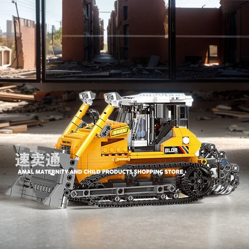 MOC Engineering Vehicle Building Blocks Wheel Loader Crane Bulldozer Truck Set