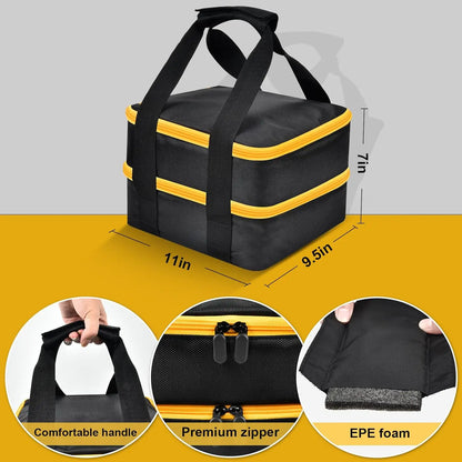 Large Battery Storage Bag for DeWalt Milwaukee 12V/18V/20V Charger Tool Case