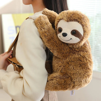 1Pc 40CM Animal Shoulders Bag Plush Toy Backpack Cute Sloth Lemur Elephant
