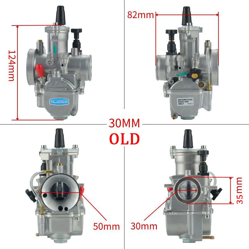 KOSO OKO 24/26/28/30/32/34mm Blue Bowl 2T/4T Universal Keihin PWK Racing Carburetor w/ FreeJet Set for Scooter ATV Dirt Bike