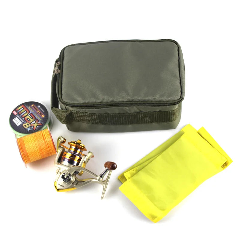 Fishing Tackle Bag Waterproof Portable Gear Case with 3 Dividers for Reels