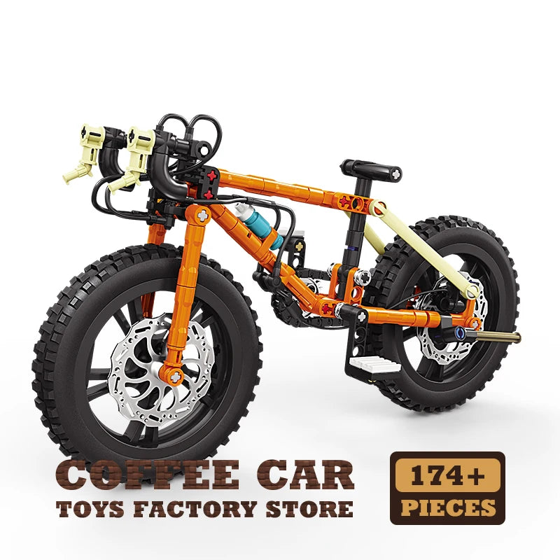 Mechanical Motion Bicycle Building Blocks MOC Mountain Bike STEM Model Toy Gift