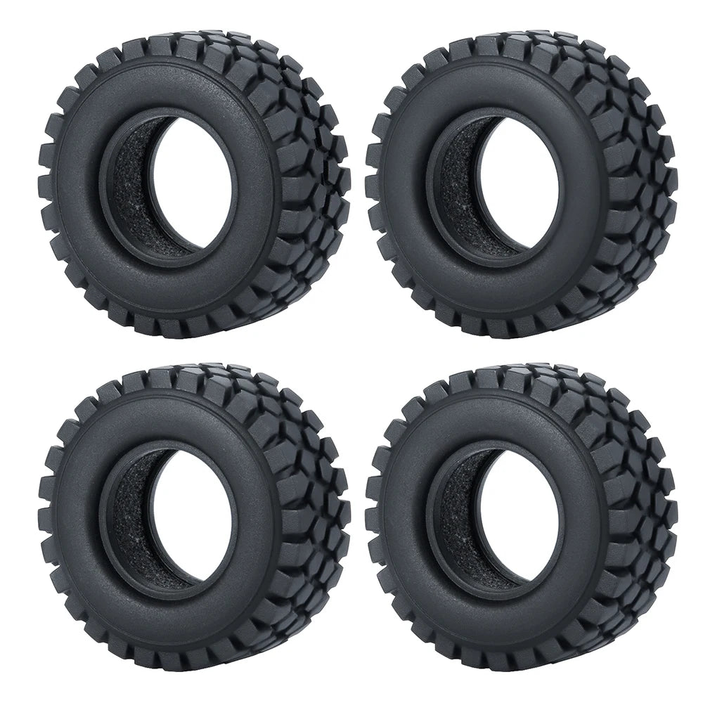 YEAHRUN 4Pcs 1.0inch Soft Rubber Wheel Tires 50/54/58/62/64/65mm for TRX-4M 1/18 Axial SCX24 1/24 RC Crawler Car Upgrade Parts-EXPROTAS