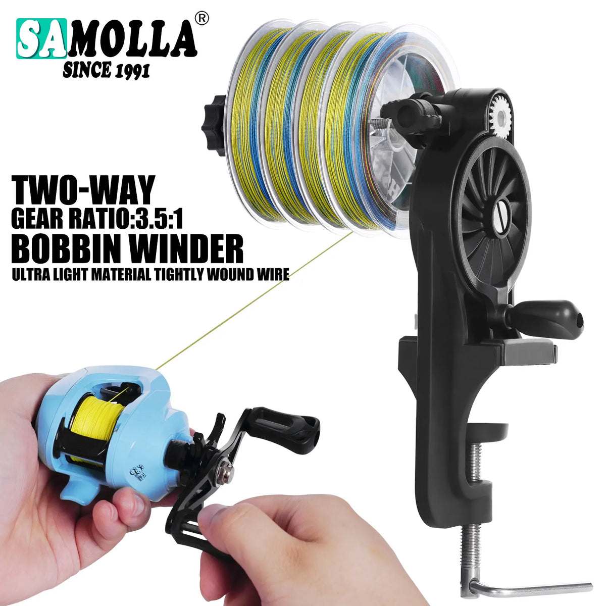 Baitcasting Spinning Reel Fishing Line Spooler Portable Winder Machine