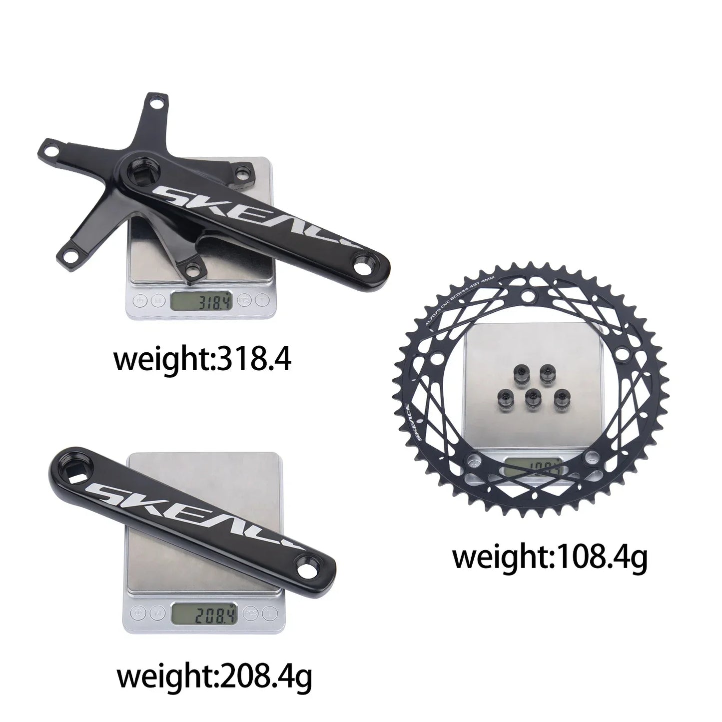SKEACE 144BCD Track Crankset Square Taper 165mm Single Speed 49T Alloy