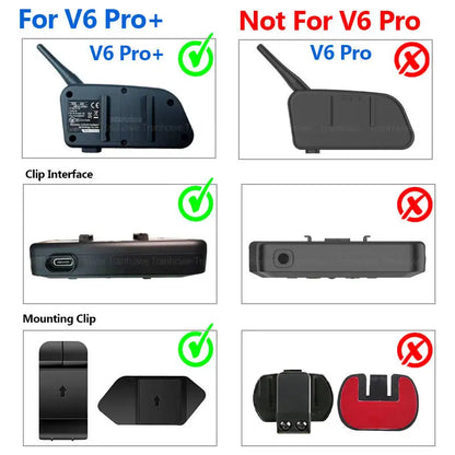EJEAS V6 Pro+ V4 Plus Type-C Helmet Headset Earphone Speaker Mic Kit