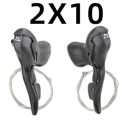 MicroNEW Road Bike Shifters 2×7–2×10 3×7–3×11 Brake Lever Set Compatible Shimano - EXPROTAS