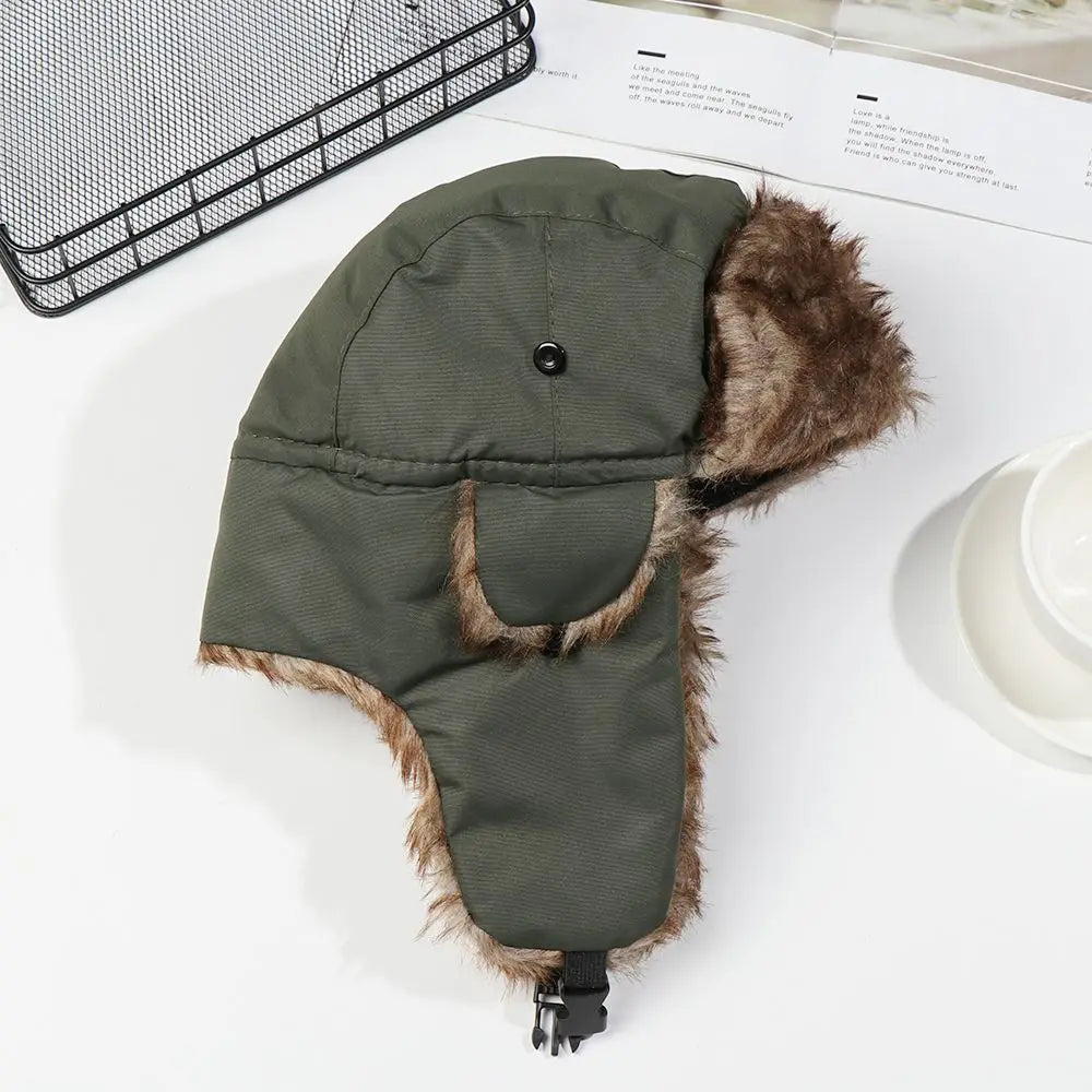 Russian Ushanka Winter Hat Fur Earflap Trapper Ski Cap for Men Women