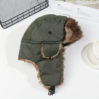 Russian Ushanka Winter Hat Fur Earflap Trapper Ski Cap for Men Women