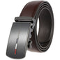 Men's Leather Belt Automatic Buckle 3.5cm Wide Luxury Black Waistband
