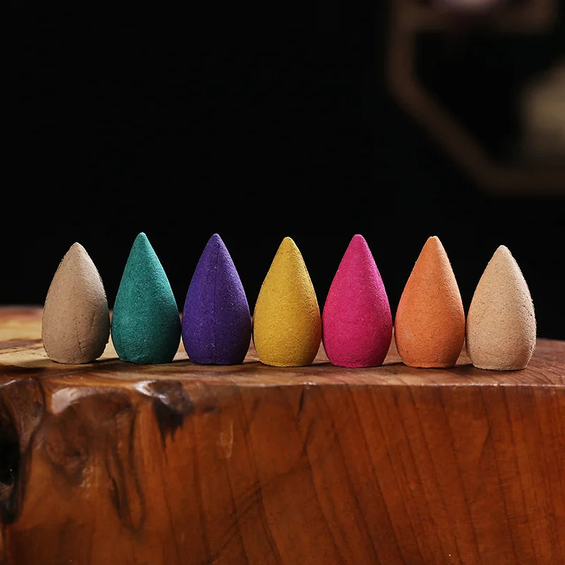Incense Holder Backflow Waterfall Burner Ceramic Home Decor with Cones