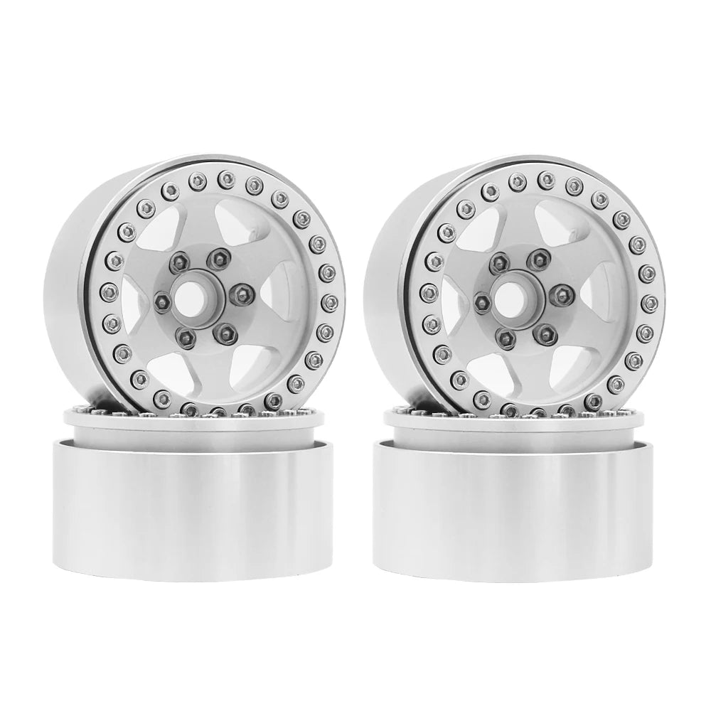 1.9" Metal 6-Spoke Beadlock Wheel Rim for 1/10 RC Crawler TRX4 SCX10 Capra D90 - EXPROTAS