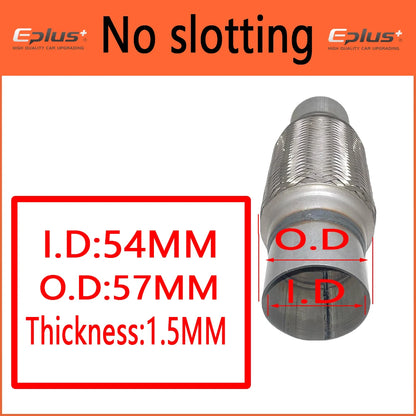 EPLUS Exhaust Flex Pipe | Telescopic Braid Muffler Connector Stainless Steel